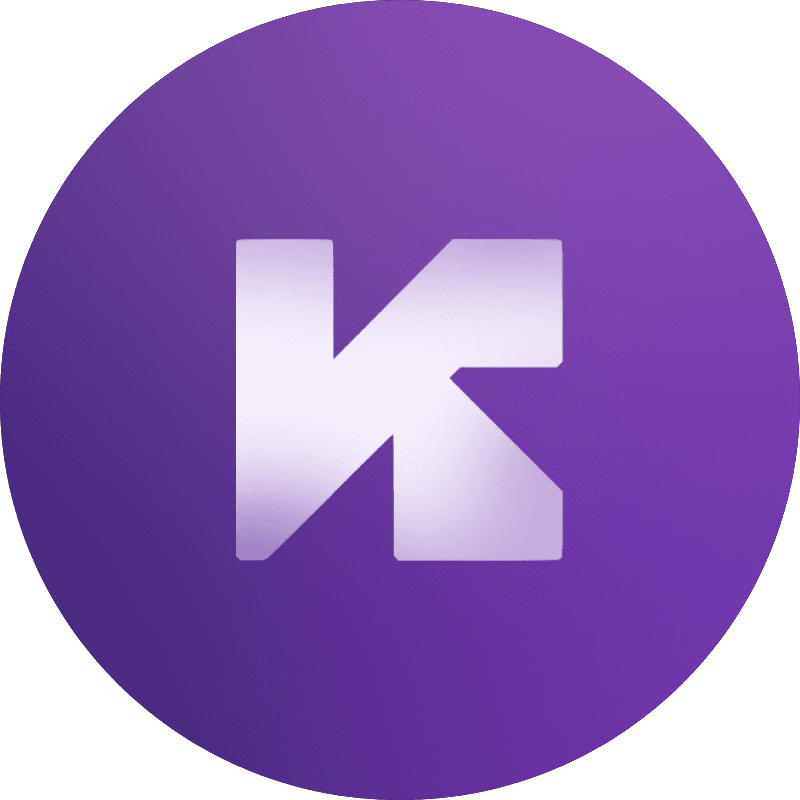 The official Knot logomark on a purple, almost profile picture shaped circle.